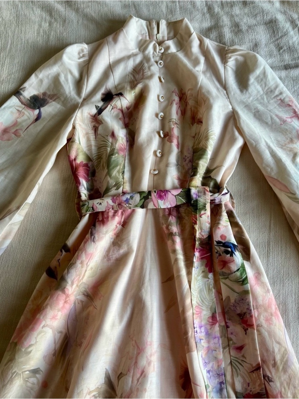 COMMENSE Floral Print Belted
Midi Dress - Picture 3 of 7